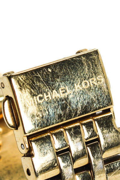 Michael Kors Womens Stainless Steel Lennox Three Hand Watch Gold Tone
