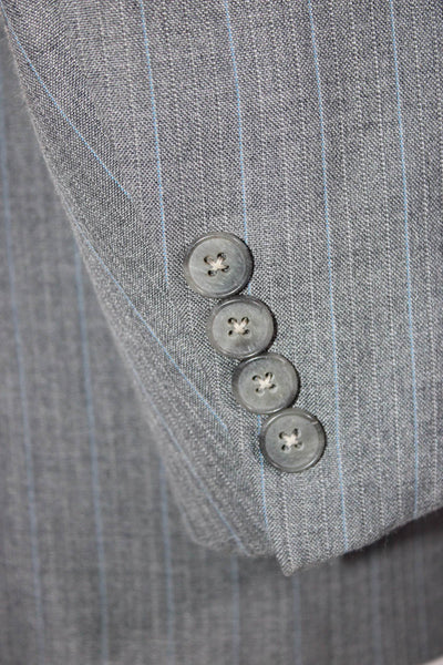 Christian Dior Men's Wool Pinstripe Two-Button Line Blazer Jacket Gray Size 38