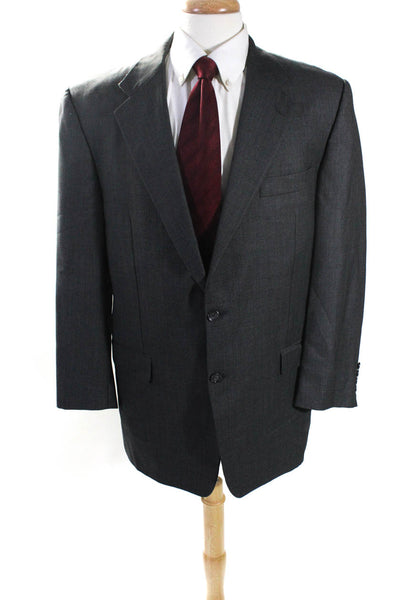 Hickey Freeman men's Two Button Lined Blazer Jacket Gray Size 43