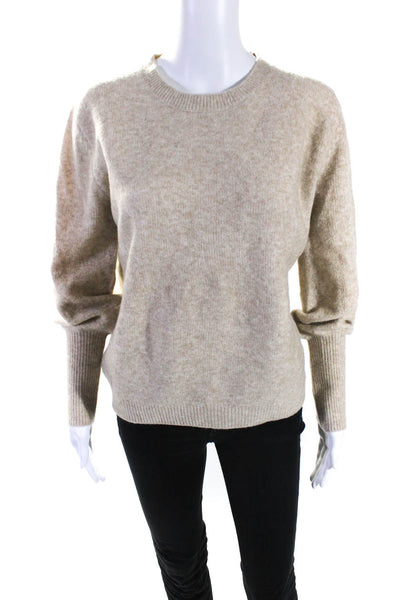 Fifteen Twenty Womes Round Neck Long Sleeve Pullover Sweater Top Brown Size S