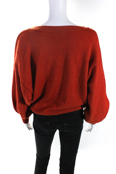 Moth Anthropologie Womens Knit Crew Neck Long Sleeve Pullover Sweater Red Size L