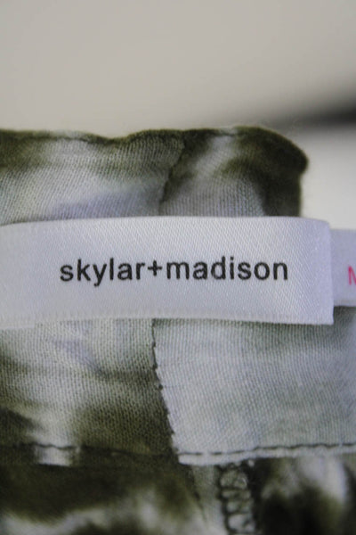 Skylar + Madison Womens Tie Dye Print A Line Wrap Skirt Green White Size Medium