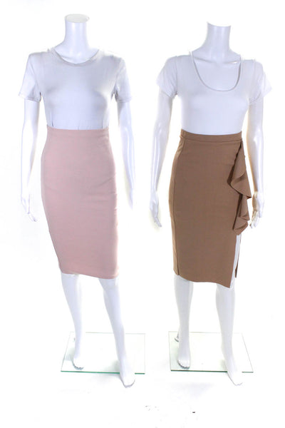 MISSGUIDED Womens Knee Length Pencil Skirts Beige Pink Size 4 Lot 2