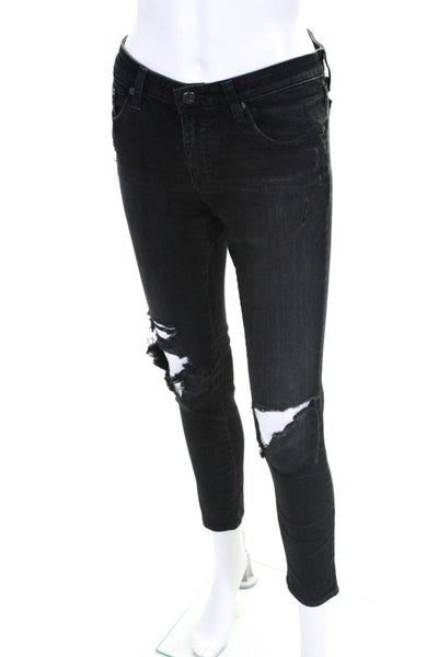 AG Adriano Goldschmied Womens The Legging Ankle Super Skinny Jeans Black Size 29