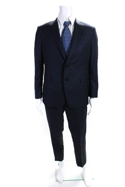 Paul Smith Mens Wool Buttoned Long Sleeve Blazer Pants Suit Set Blue Size EUR42
