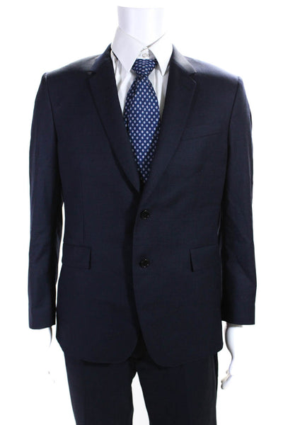 Paul Smith Mens Wool Buttoned Long Sleeve Blazer Pants Suit Set Blue Size EUR42