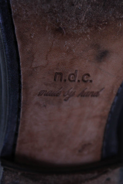 N.D.C. Womens Leather Almond Toe Cuban Heel Chelsea Boots Black Size 7.5US 37.5E