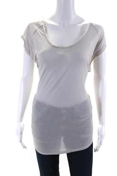 Helmut Lang Women's Round Neck Sleeveless Blouse Gray Size S