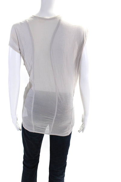 Helmut Lang Women's Round Neck Sleeveless Blouse Gray Size S