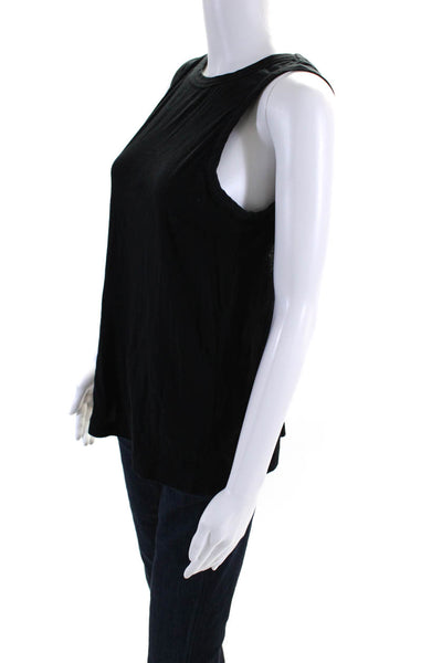 ALC Women's Round Neck Sleeveless Cutout Tank Top Blouse Black Size S