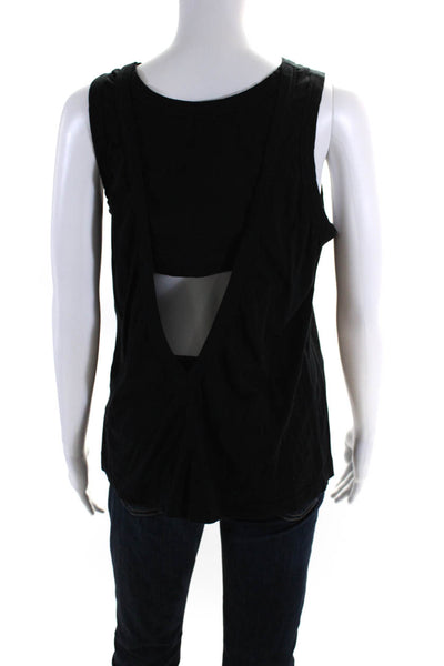 ALC Women's Round Neck Sleeveless Cutout Tank Top Blouse Black Size S