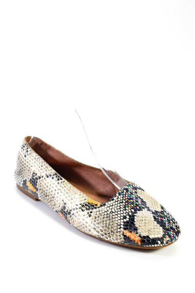 Madewell Women's Round Toe Snake Print Ballet Flat Shoe Size 7.5