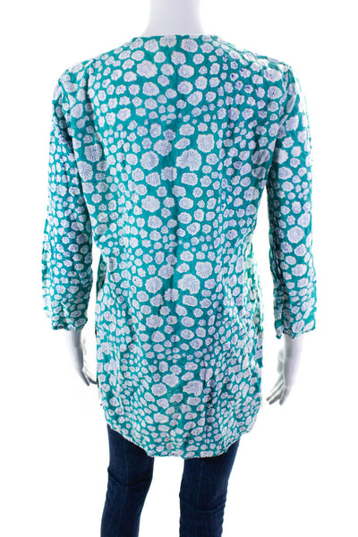 Roberta Roller Rabbit Women's Round Neck Long Sleeve Floral Tunic Blouse Size S