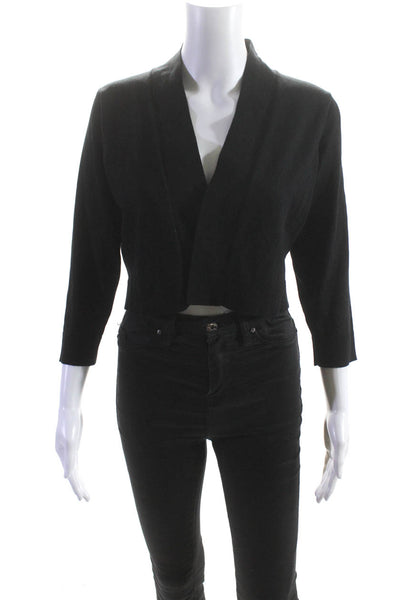 Calvin Klein Womens Open Front Long Sleeved Tight Knit Cardigan Black Size L