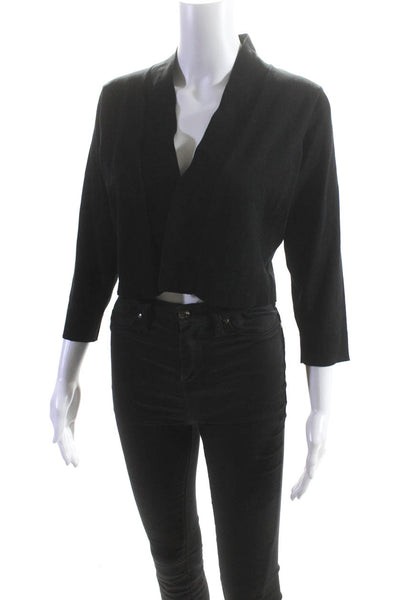 Calvin Klein Womens Open Front Long Sleeved Tight Knit Cardigan Black Size L