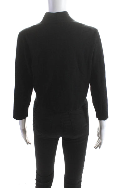 Calvin Klein Womens Open Front Long Sleeved Tight Knit Cardigan Black Size L