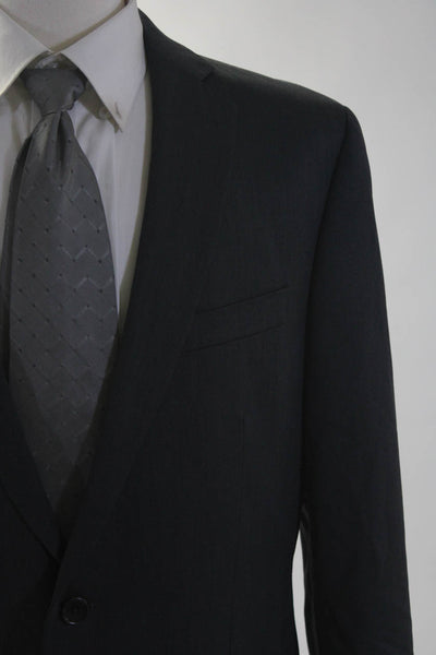 DKNY Mens Two Button Blazer Jacket Gray Wool Size 44 Long