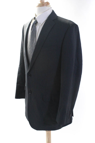 DKNY Mens Two Button Blazer Jacket Gray Wool Size 44 Long