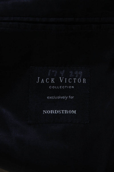 Jack Victor Mens Striped Two Button Lyon Blazer Black Wool Size 42