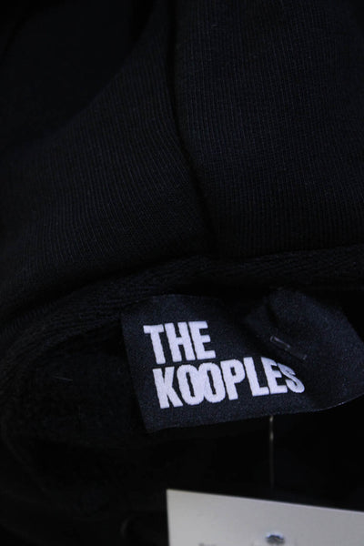 The Kooples Women's Hood Pockets Long Sleeves Sweatshirt Black Size XS