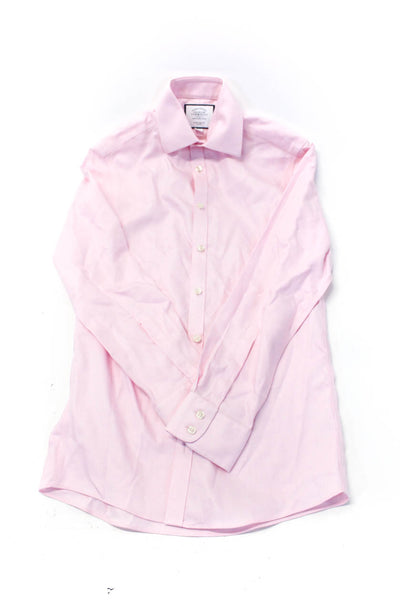 Charles Tyrwhitt Mens Collar Button Down Long Sleeves Shirt Pink Size 14.5 Lot 2
