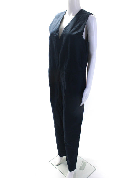 Everlane Womens The Structured Cotton Jumpsuit Navy Size 14