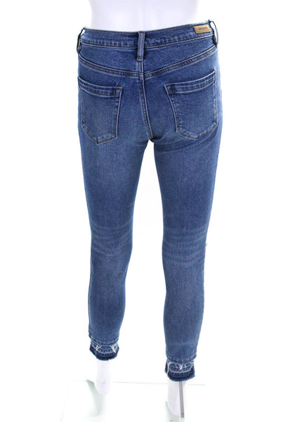 BLANKNYC Womens The Reade Skinny Leg Crop Jeans Blue Cotton Size 26