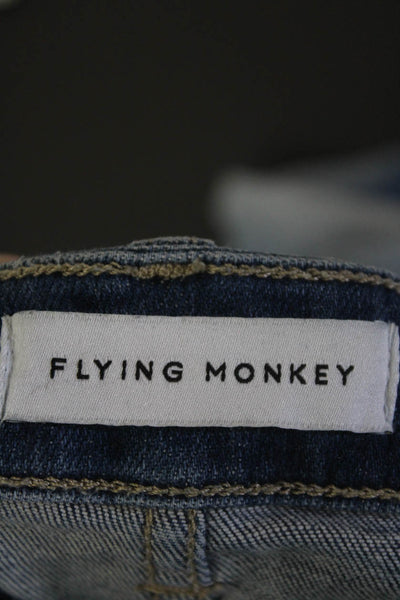 Flying Monkey Womens Raw Hem Skinny Leg Jeans Blue Cotton Size 26