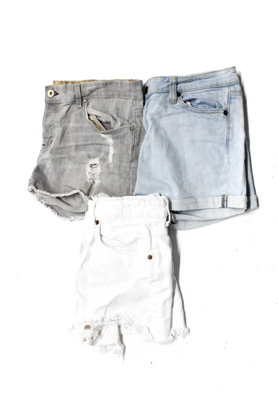 Zara Rich & Skinny LUX Womens Denim Shorts White Grey Blue Size 6 29 4 Lot 3