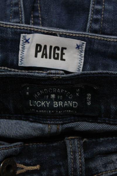 Paige Lucky Brand Womens Skyline Skinny Crop Jeans Blue Size 30 28 Lot 2