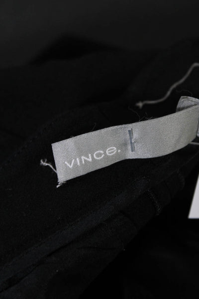 Vince Womens Black Cotton High Rise Slim Straight Leg Dress Pants Size 8