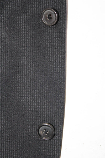 Boss Hugo Boss Mens Black Wool Pinstriped Long Sleeve Blazer Jacket Size 44R