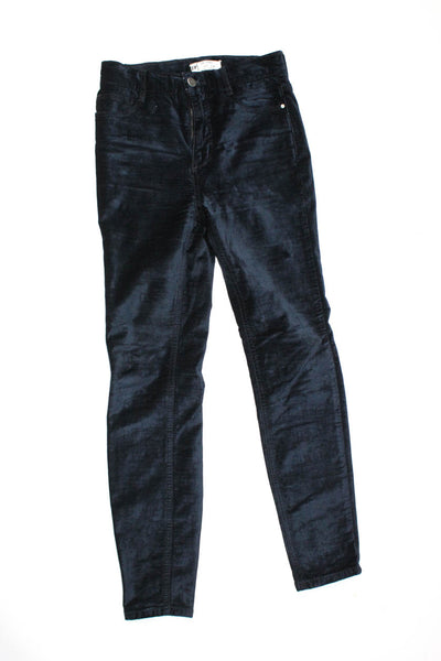 Zara Free People Current/Elliott Womens Pants Jeans Black Red 23 24 Small Lot 3