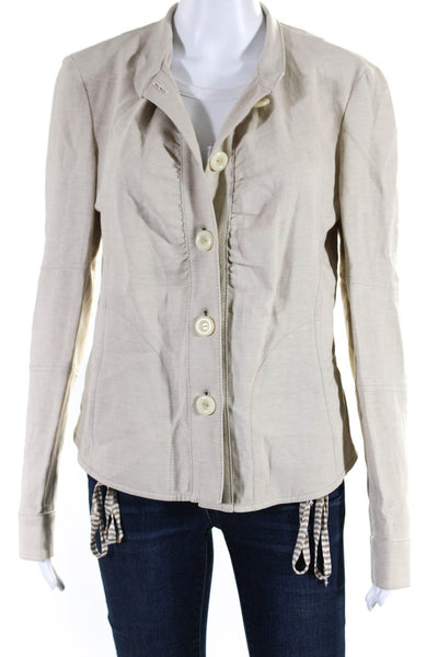 Missoni Women's Cotton Button Down Lightweight Jacket Beige Size 12