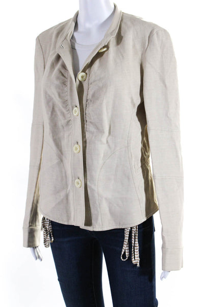 Missoni Women's Cotton Button Down Lightweight Jacket Beige Size 12