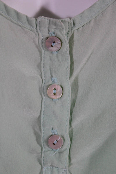 Gypsy Women's Round Neck Quarter Button Up Silk Short Romper Ombre Size M Lot 2