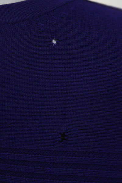 Milly Womens Crew Neck Knit Pleated Drop Waist Midi Dress Purple Size Petite