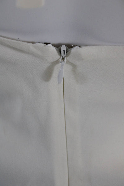 ALC Women's Halter Neck Zip Closure Cropped Tank Top Blouse White Size 6