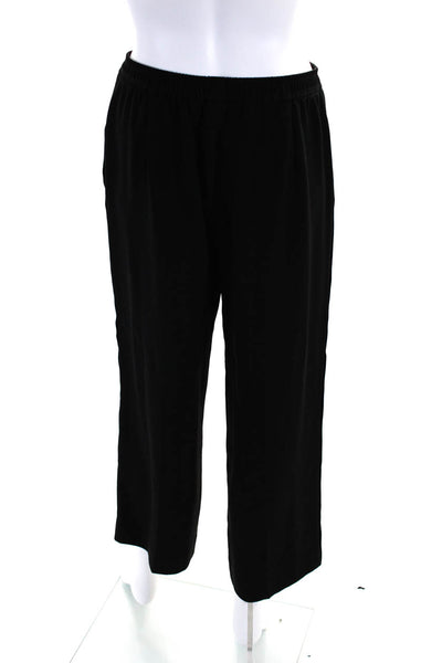 Helmut Lang Women's Straight Leg Elastic Waist Pockets Dress Pant Black Size S