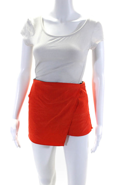 Veronica Beard Women's Zip Closure Wrap Micro Mini Skirt Orange Size 4