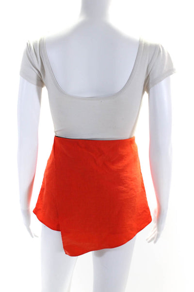 Veronica Beard Women's Zip Closure Wrap Micro Mini Skirt Orange Size 4