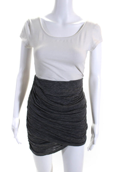IRO Women's Elastic Waist Cinch Bodycon Unlined Mini Skirt Gray Size M