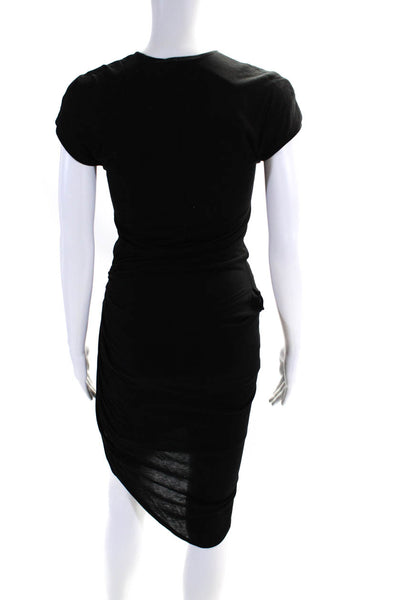 Helmut Lang Women's V-Neck Sleeveless Cinch Bodycon Midi Dress Black Size S