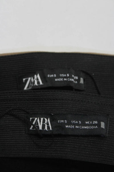 Zara Womens Darted Side Zipped Buttoned Skinny Dress Pants Brown Size S Lot 2