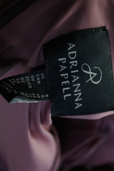 Adrianna Papell Women's Velvet Long Sleeve Tie Front Midi Dress Mauve Size 6