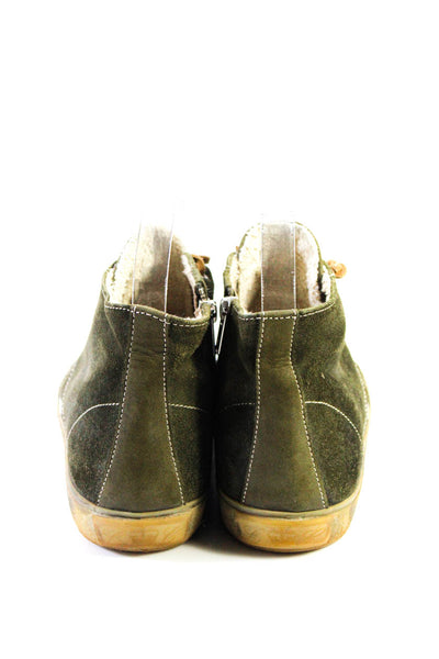 Leather Crown Womens High Top Suede Athletic Sneakers Olive Green Size 37 7
