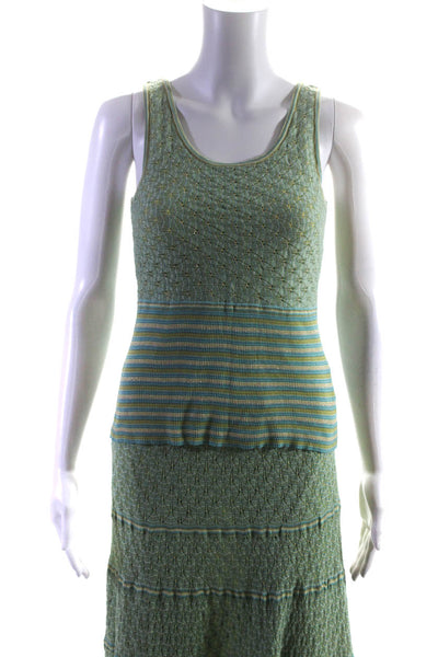 Nic + Zoe Women's Spaghetti Straps Tank Two Piece Set Green Size M Lot 2