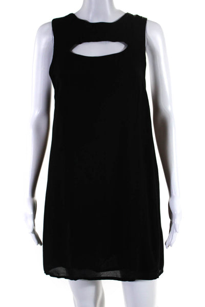 Cooperative Womens Keyhole Cutout Sleeveless Mini Shift Dress Black Size Medium