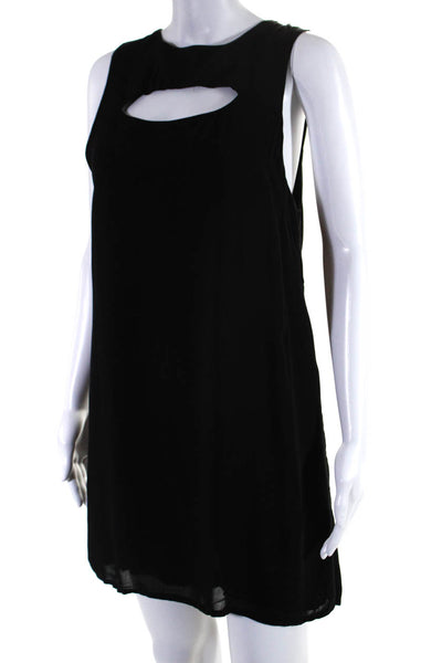 Cooperative Womens Keyhole Cutout Sleeveless Mini Shift Dress Black Size Medium