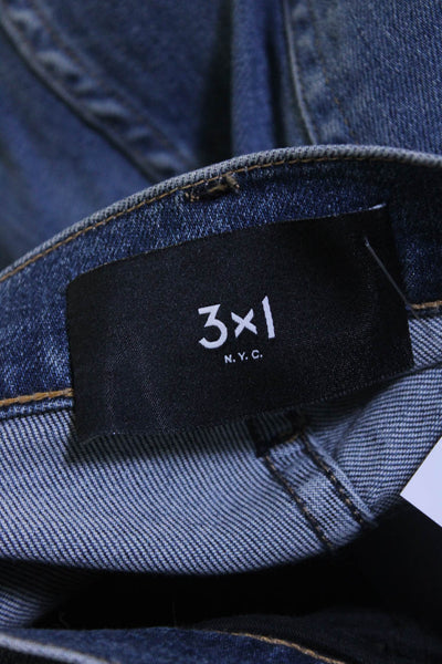 3x1 NYC Womens Denim High Rise Medium Wash Straight Leg Jeans Blue Size 32